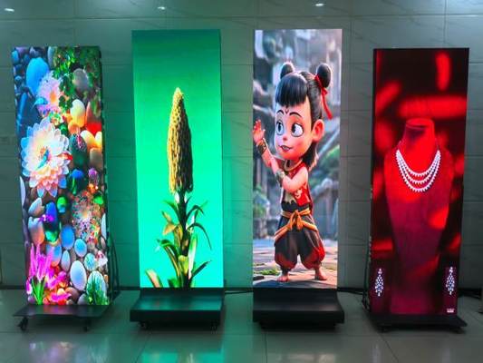 Layar Poster LED HD P2.5 Lipat Tampilan Dua Sisi Pusat Perbelanjaan Dinding Video