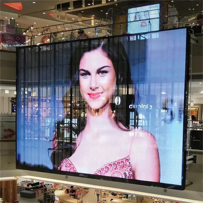 Layar LED Kaca Transparan Tertanam 3.91mm-7.82mm Iklan Gedung