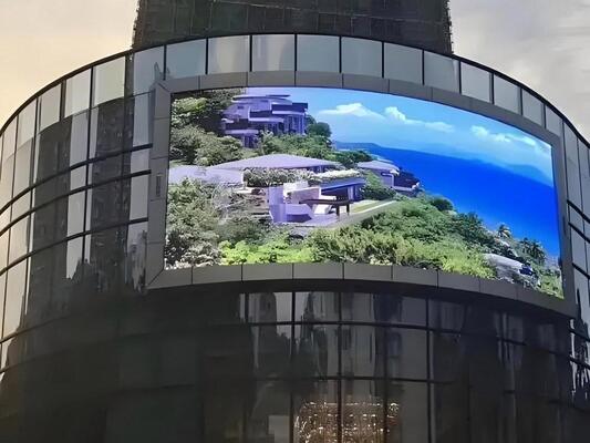 FCC IP65 Lampu Led Curved Outdoor RGB 3in1 P10 Fleksibel Led Video Wall Cabinet 960x960mm