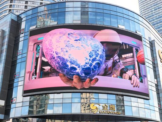 Papan Reklame Iklan Luar Ruang P4 Layar LED Melengkung RGB Tahan Lama dan Hemat Energi