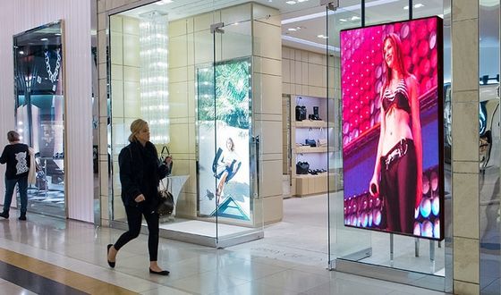 IP43 IC 2038 Led Transparan Screen Led Wall W24*H120 Titik CE ROHS
