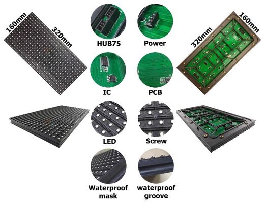 P4 P5 P6.67 Dinding Video LED Luar Ruangan Layar LED Warna Penuh Tahan Air Piksel Kecil