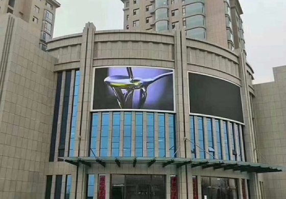 Layar Dinding Video LED Luar Ruangan Kustom Kabinet Besi IP65 Tahan Air
