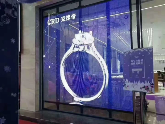 Dinding / Plafon / Lantai Dipasang Layar LED Transparan Untuk Indoor / Outdoor