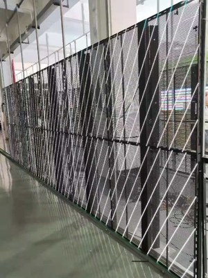 Layar LED Kaca Transparan Resolusi Tinggi Ringan Sudut Pandang Lebar
