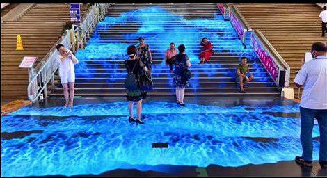 Ringan, tahan lama LED Indoor / Outdoor Floor Tile Screen RGB Warna Mengubah Pencahayaan