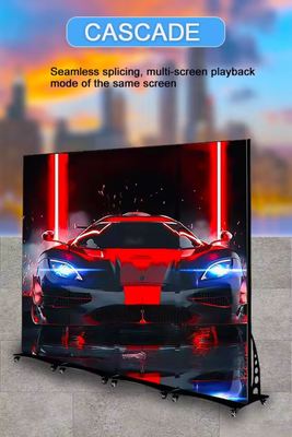 HD Flexible Indoor P2 Advertising LED Poster Video Display Digital Player Portable Wheel Move