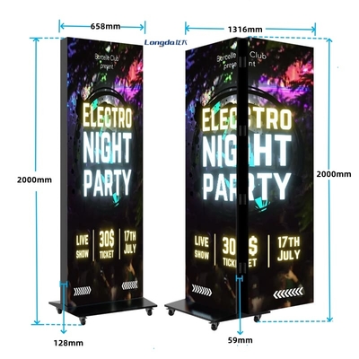 Poster layar LED HD berpasangan Digital Video Player P1.25 P1.538 P1.86 P2 P2.5 P3