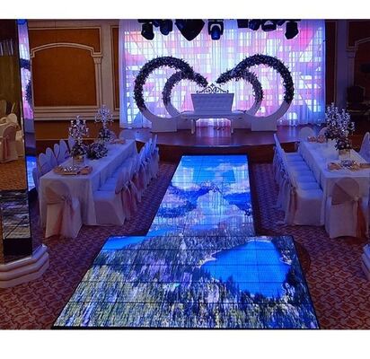 Led Dance Floor Display 500*1000mm Cabinet Waterproof Anti-wear Interactive For Wedding Party