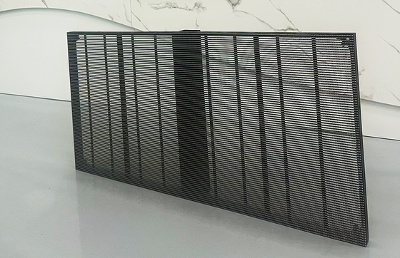 Layar LED Kaca Transparan Tertanam 3.91mm-7.82mm Iklan Gedung