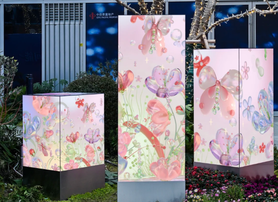 Layar LED Indoor Penuh Warna Persegi Berwarna-warni P2.5 Untuk Kolom Persegi 640x480mm Aluminium Die-casting