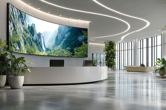 ISO14001 Curved Led Menampilkan P2mm SMD1515 Led Video Wall Studio
