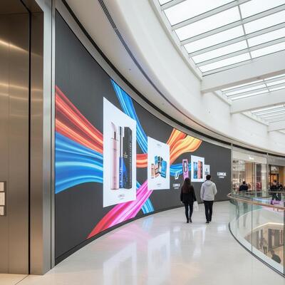 Full Color P5 1R1G1B Curved Led Display Outdoor Besar sudut pandang