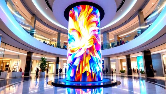 Full Color P5 1R1G1B Curved Led Display Outdoor Besar sudut pandang