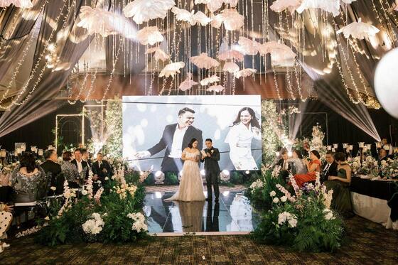 Layar Led Pernikahan PH4.81mm Tahan Air DJ Led Display 1R1G1B ISO9001