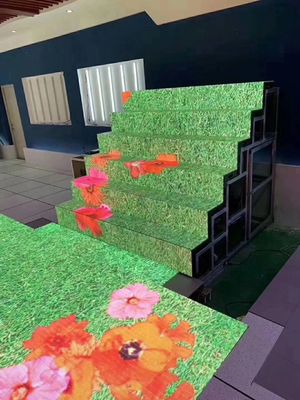 Sewa Layar LED Lantai Dansa Pesta Pernikahan ODM Perawatan Mudah 3840Hz Untuk Ubin Panggung
