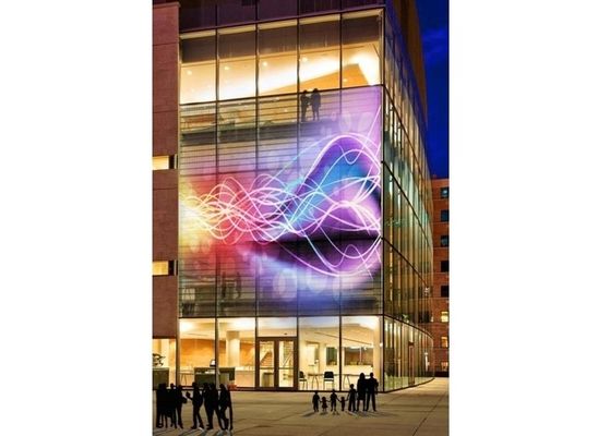 IP43 IC 2038 Led Transparan Screen Led Wall W24*H120 Titik CE ROHS