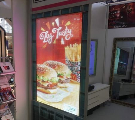 IP43 IC 2038 Led Transparan Screen Led Wall W24*H120 Titik CE ROHS