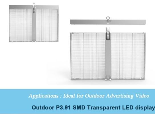 Layar LED Kaca Transparan P3.91mm Seri Holographic Refresh 3840Hz