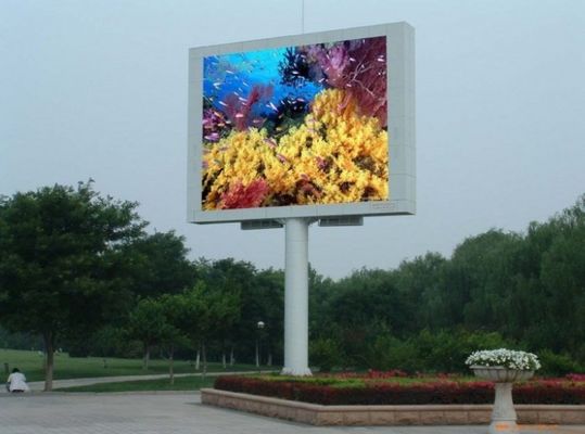 ODM P3.076 Dinding Video LED Luar Ruangan Papan Iklan LED Tetap ISO14001 1R1G1B Iklan