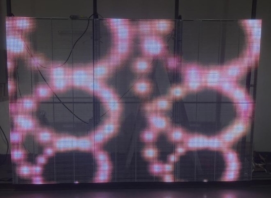 Layar Dinding Video LED Transparan AC85V RGB Led Window Display Screen