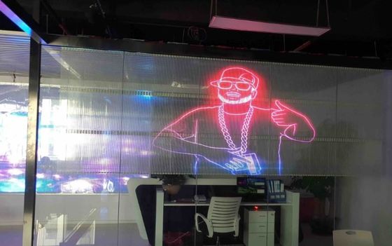 P2.5 Layar LED Kaca Transparan Seri LED Holografik Disesuaikan Untuk Pusat Perbelanjaan