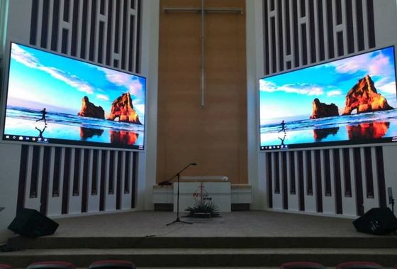 Layar LED Warna Penuh Dalam Ruangan Piksel Kecil P3.076 Kabinet Aluminium 320x160mm Untuk Gereja