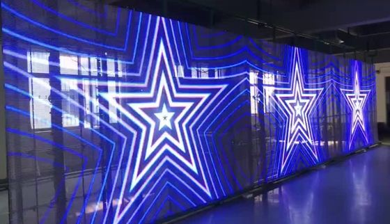 Longda 3840Hz Refresh Rate 5000cd/m2 Kecerahan Komposisi LED 1R1G1B Layar LED Kaca Transparan untuk Penyewaan atau Pemasangan Tetap